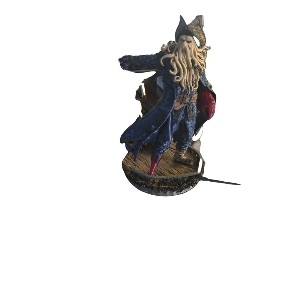 Tentacle Pirate Captain Figurine, Hand-Painted 3D Printed Statue