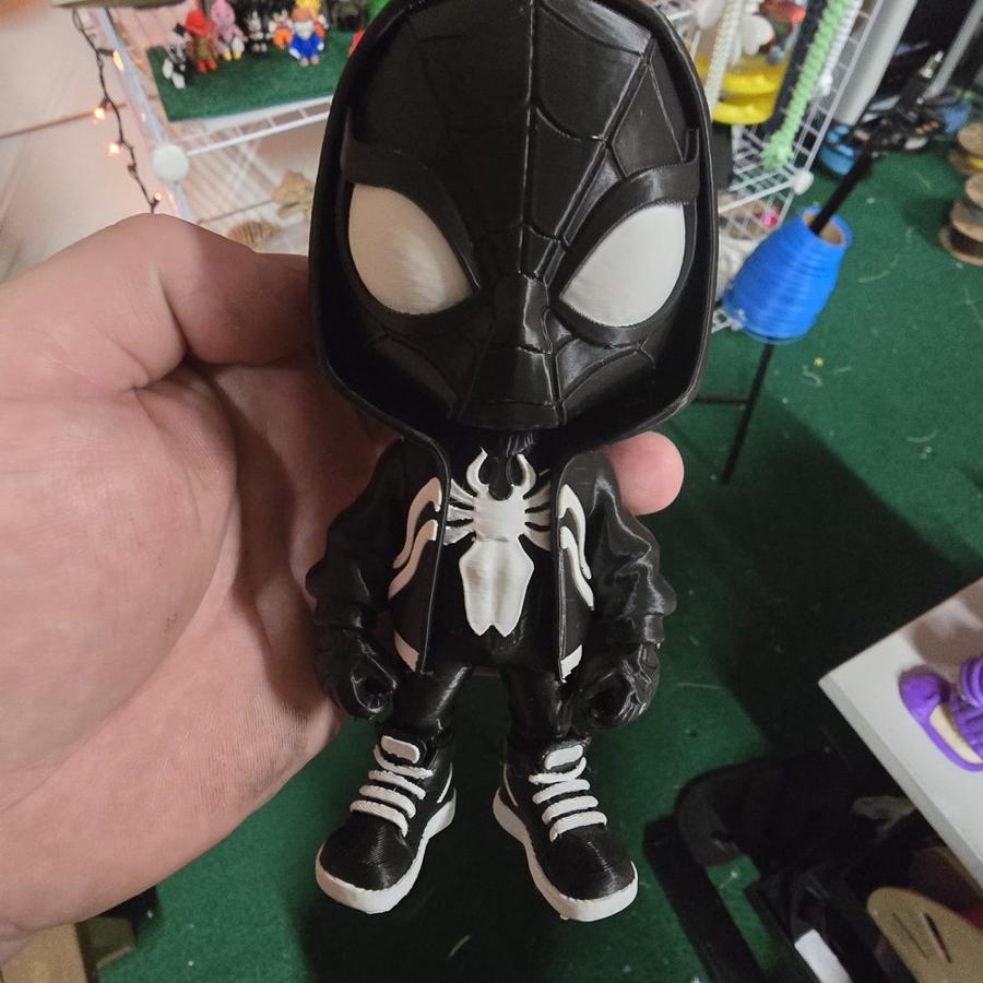 Black Symbiote Spider Figure, 6 Inch 3D Printed Comic Statue