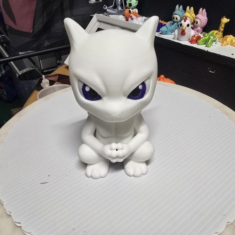 Chibi Psychic Warrior Figure, White Anime-Style Collectible