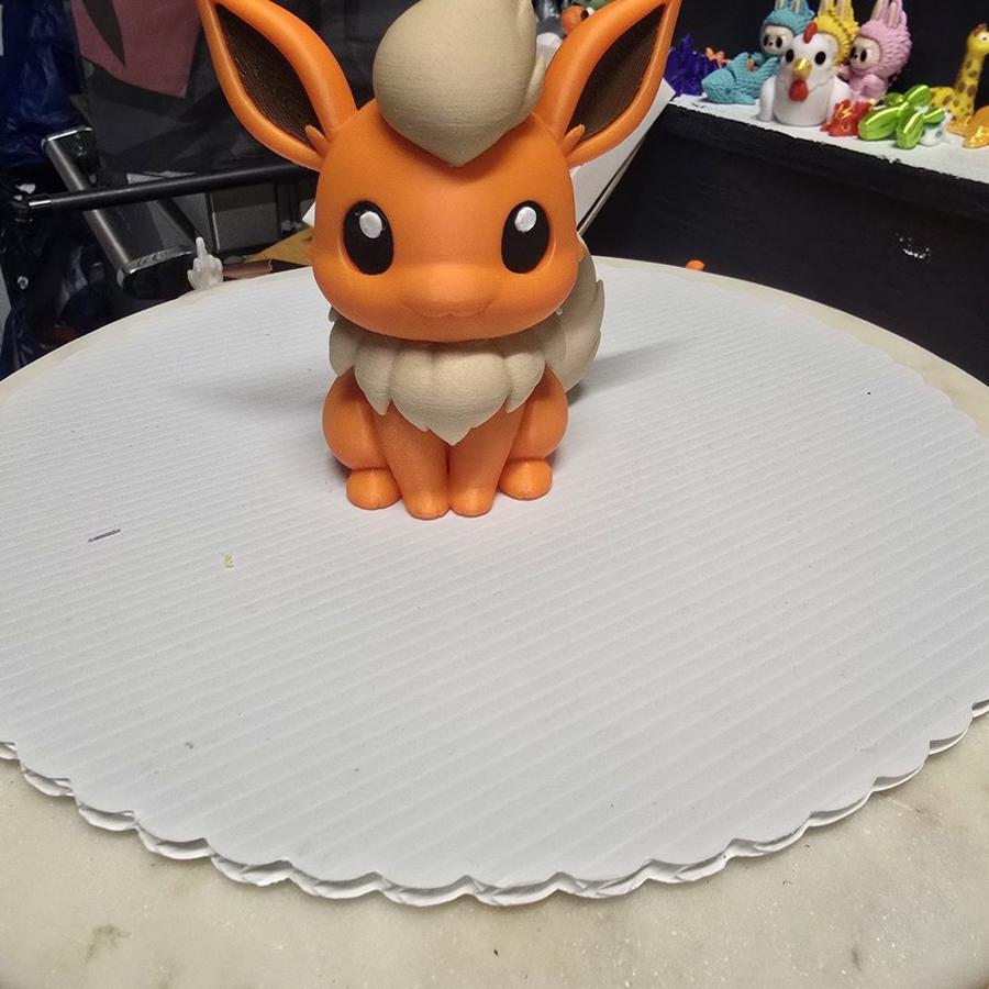 Chibi Flame Fox Figure, Orange Anime-Style Collectible